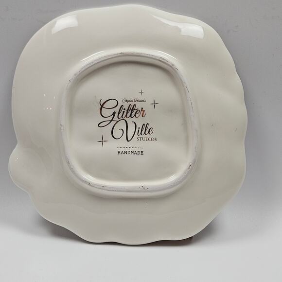 Glitterville Hand-made Papa Noel Cookie Plate African American Santa Christmas - Picture 3 of 4